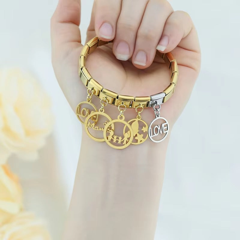 Round Infinite Mama Love Family Butterfly