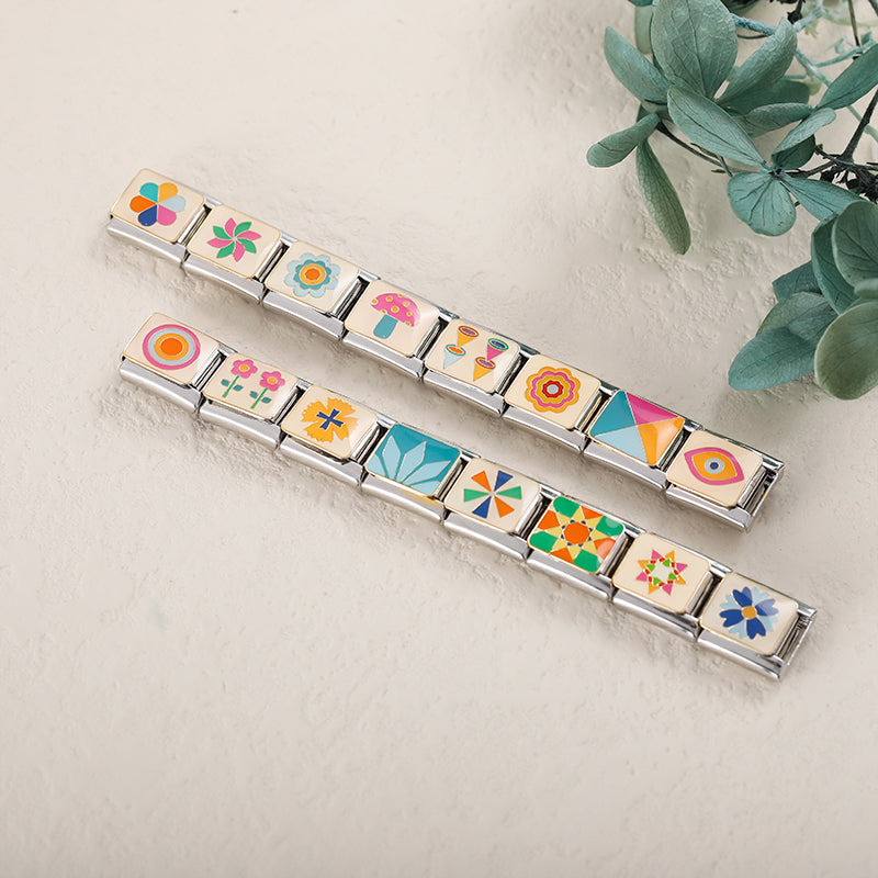 Retro Shapes & Flowers Charms
