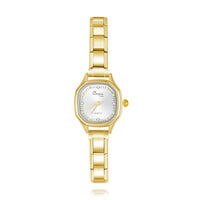 Soft Octagon Gold Watch with Crystal Accents — Geometric Italian Charm Watch Bracelet