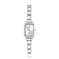 Elegant Rectangle Watch with Roman Numeral Dial — Classic Italian Charm Watch Bracelet