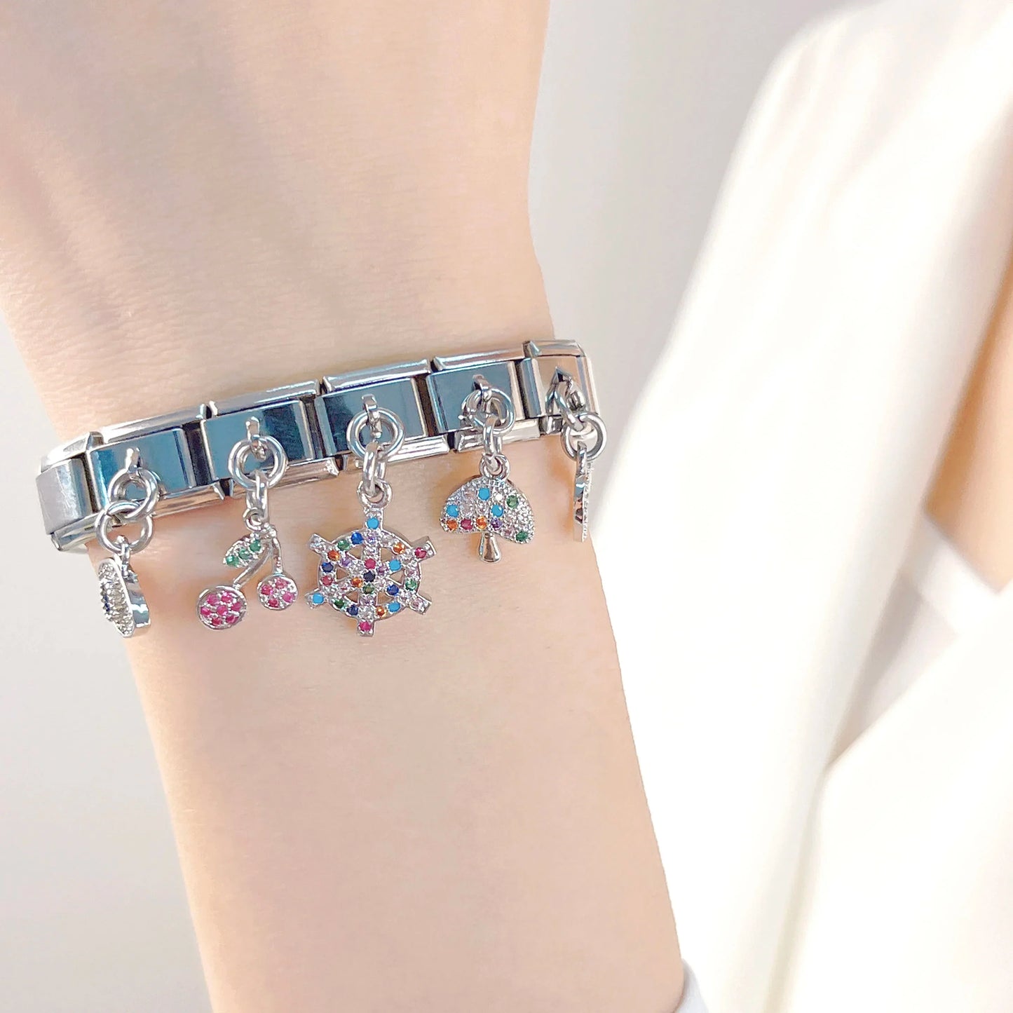 Elephant Dragonfly butterfly charms silver&gold