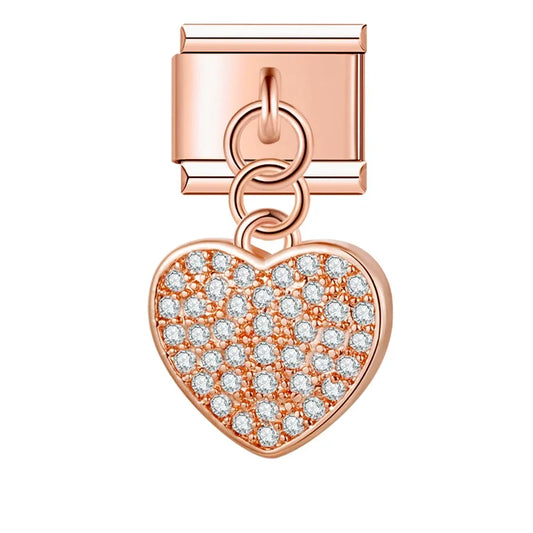Heart Shiny dangle charms