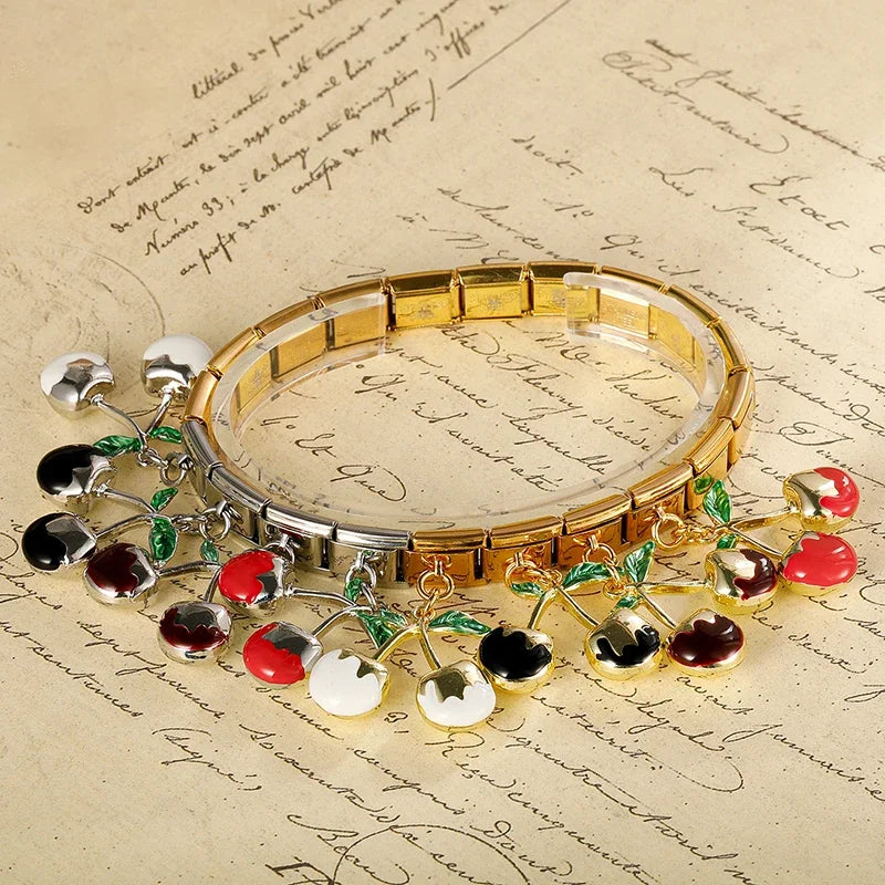 Cherry charms silver&gold