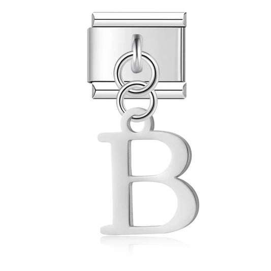 Silver Letters Dangle Italian Charms