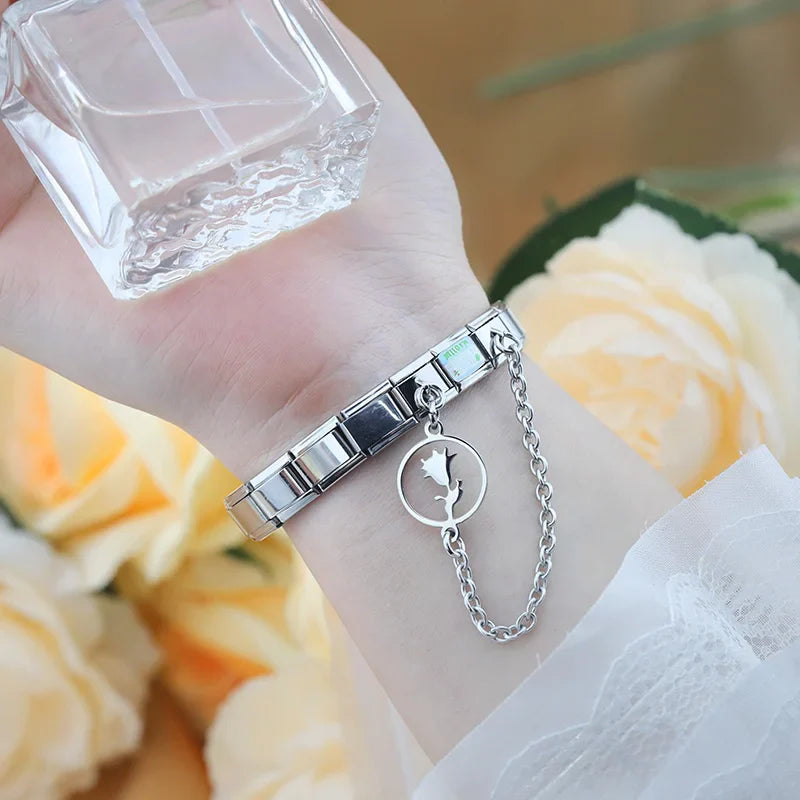 The Essential Silver Motif Safety Chain Charm
