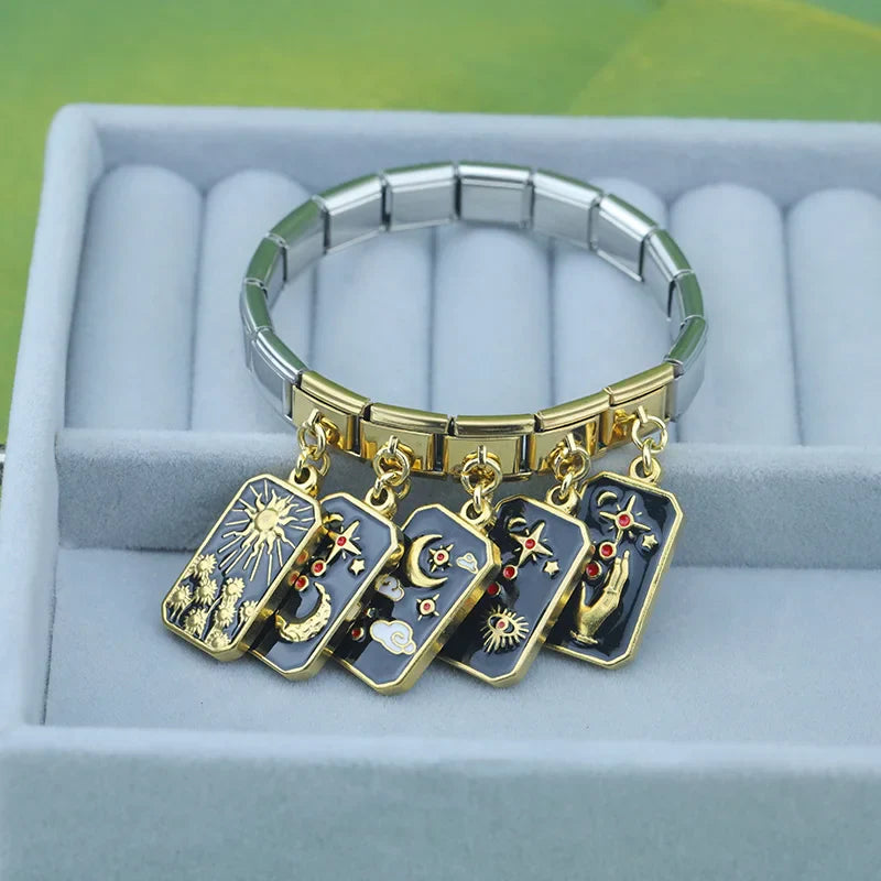 Rectangular Tarot Starry Sky golden charms