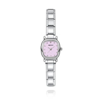 Soft Square Watch with Crystal Markers — Pastel Pink, Blue & Lavender Italian Charm Watch