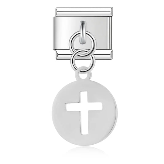 Round Star Heart Cross charms silver&gold