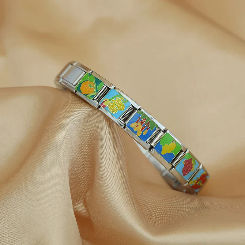 Stained Glass Botanical & Fruit Italian Charm