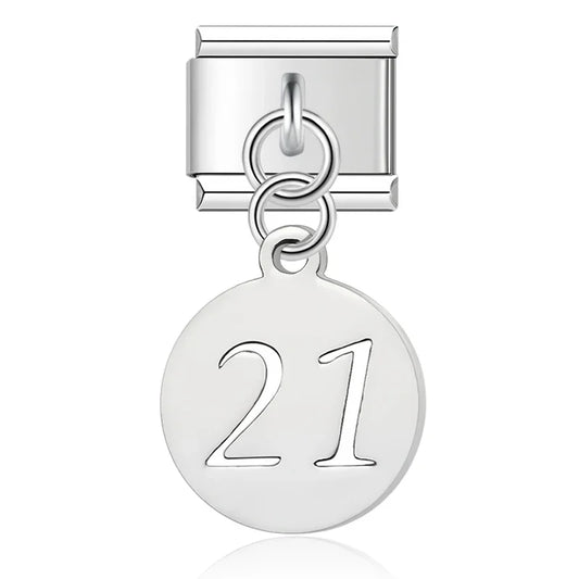 Elegant Silver Milestone Dangle Numbers Charms