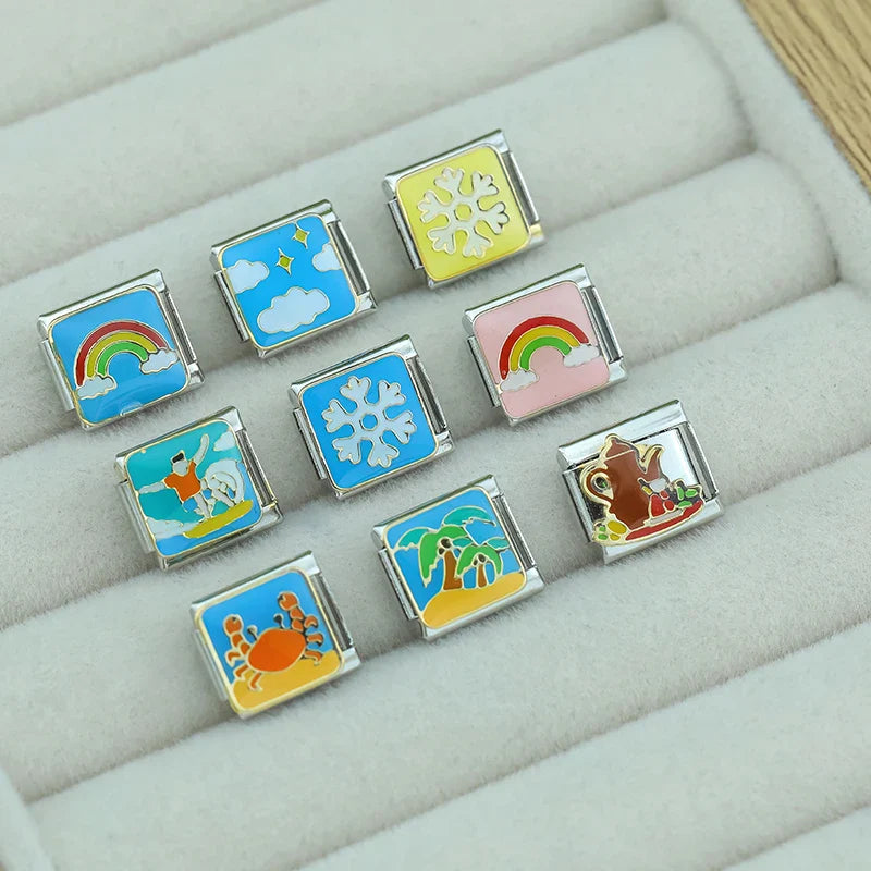 Seasons & Sunny Beach Italian Charm :Heart Girls Boy Cat Star
