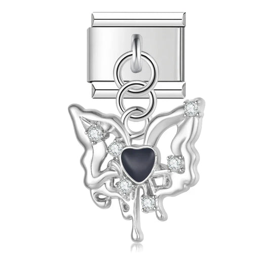 Butterfly Shiny silver charms