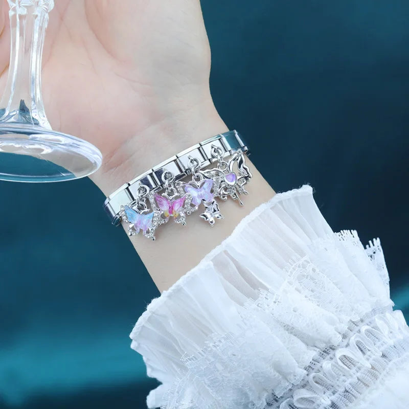 Butterfly Shiny silver charms