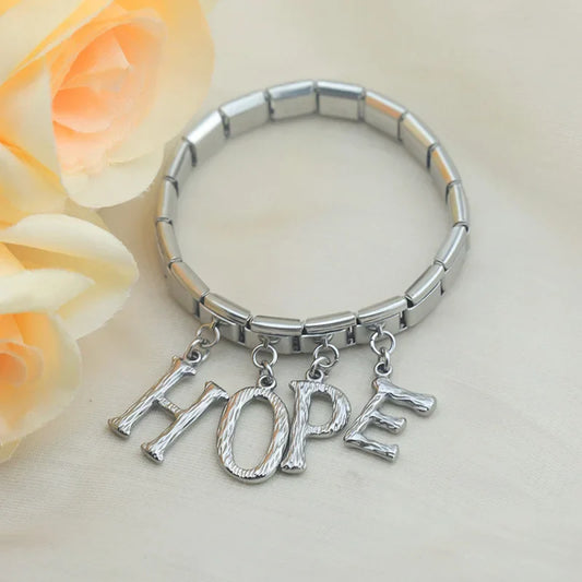 elegant silver dangle letters charms