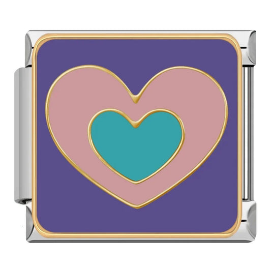 Purple Themed charms: Flower Heart Star