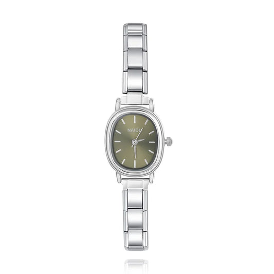 Sleek Oval Watch with Pastel Face Options