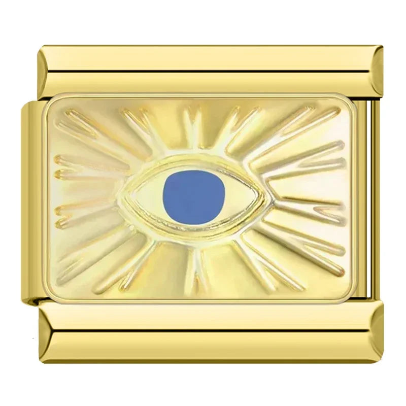 Moon Star Eye Golden Italian Charm DJ1373-A