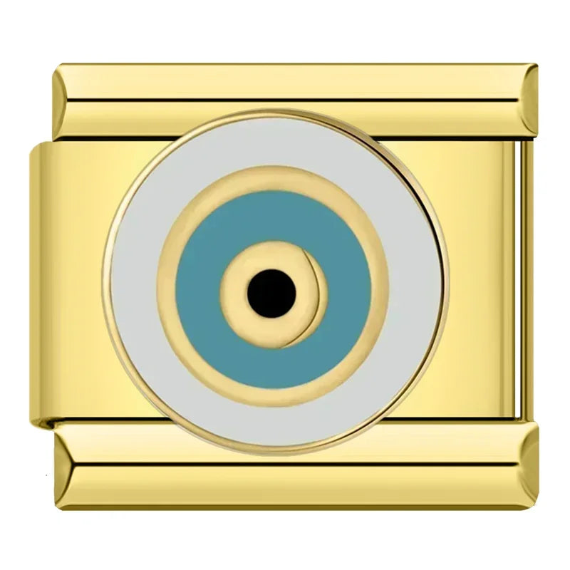 Moon Star Eye Golden Italian Charm DJ1373-A