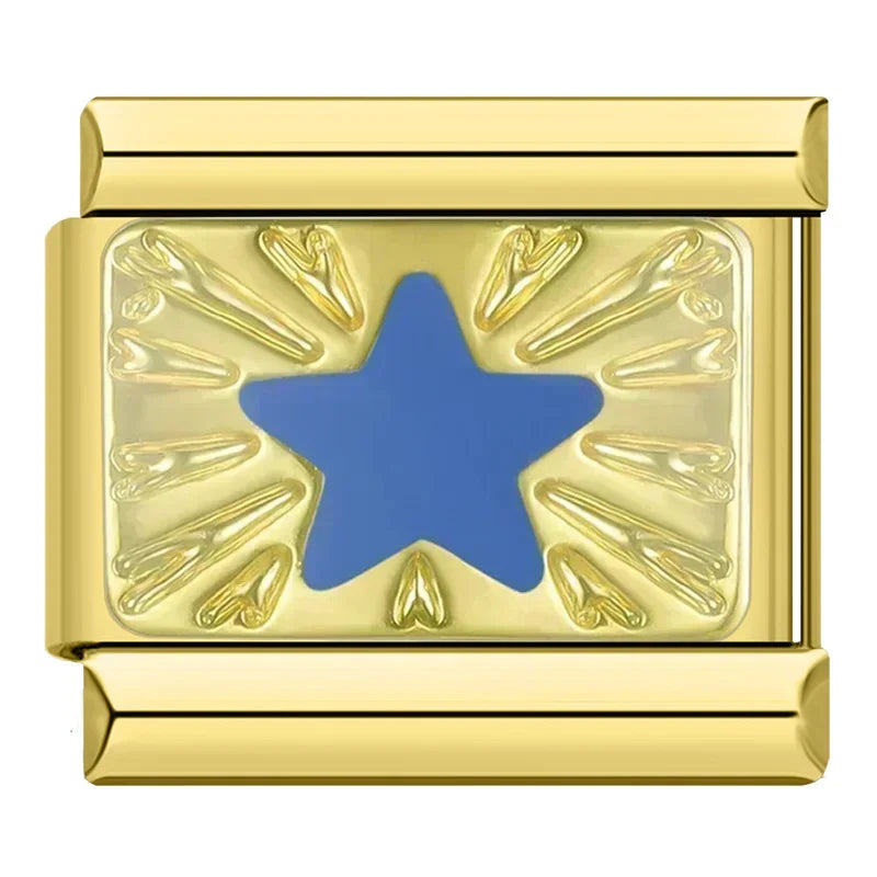 Moon Star Eye Golden Italian Charm DJ1373-A