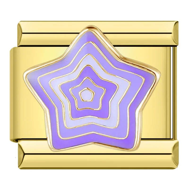 Moon Star Eye Golden Italian Charm DJ1373-A