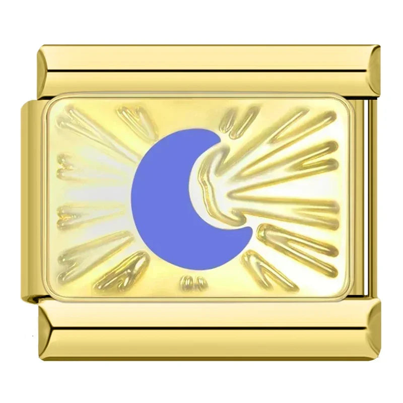 Moon Star Eye Golden Italian Charm DJ1373-A