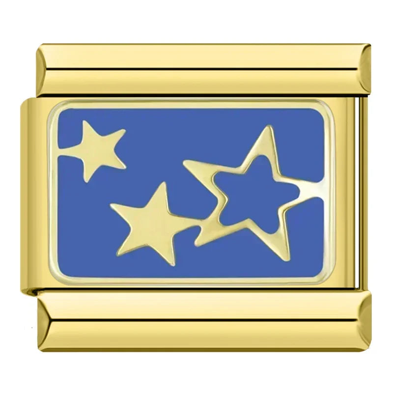Moon Star Eye Golden Italian Charm DJ1373-A