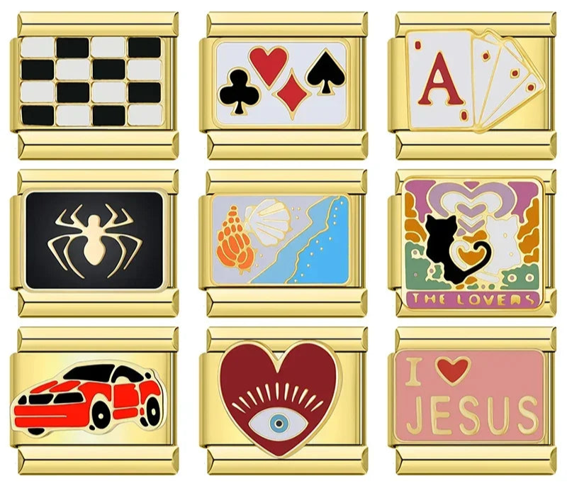 Flower Spider Poker Heart Sports Car Golden DJ1373-C