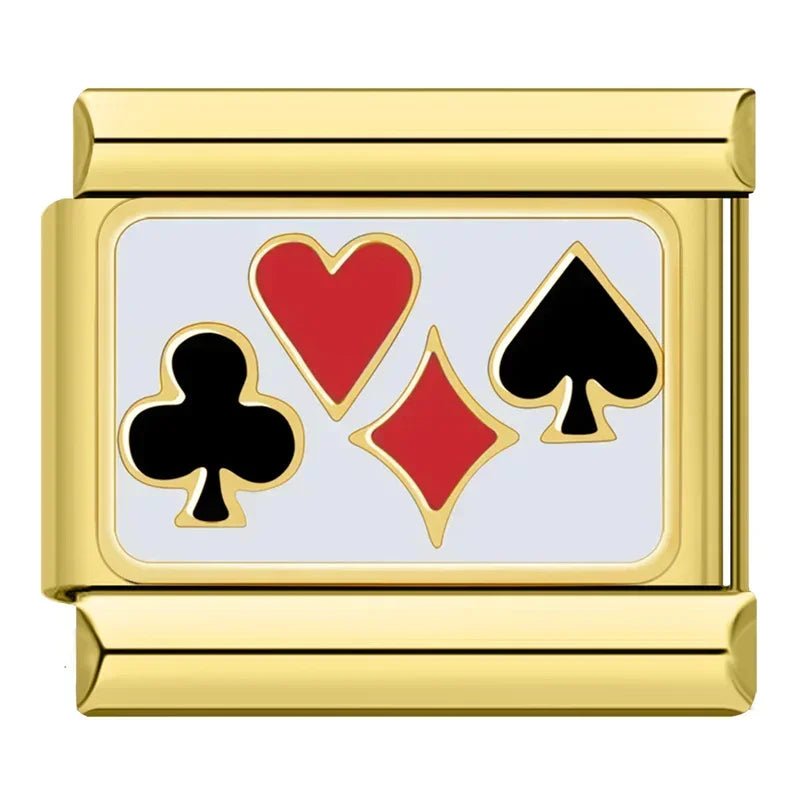 Flower Spider Poker Heart Sports Car Golden DJ1373-C