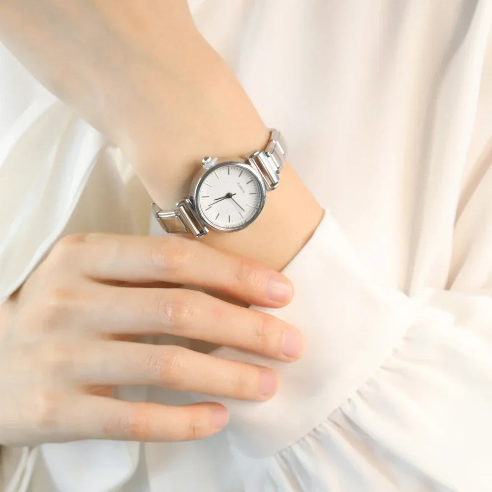 Square White Black Watch