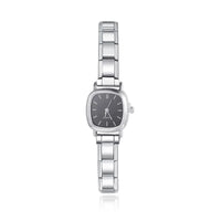 Square Dial Italian Charm Watch — Classic White & Black Customisable 9mm Watch Bracelet