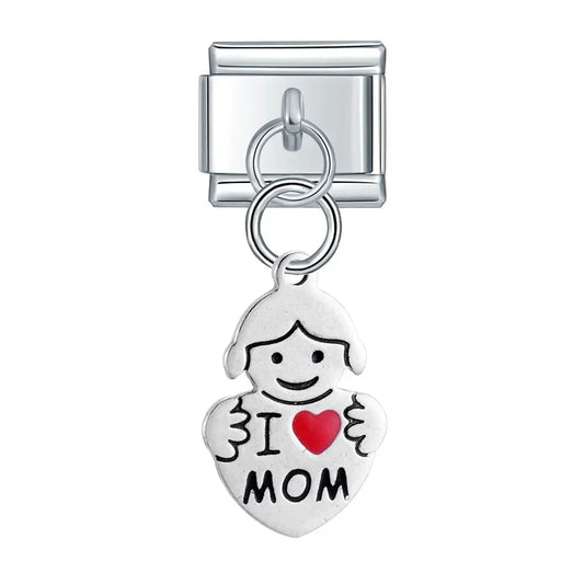 Silver Engraved Message & Animal Dangle Charms