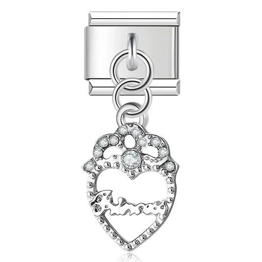 Moon Flower Lightning Heart Rhinestone charms
