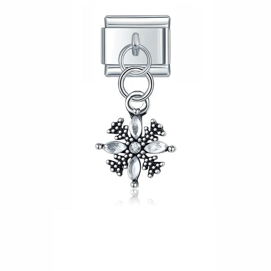 Pink Heart Key Flower Mask silver charms