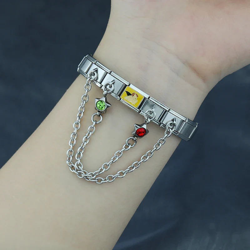colorful gemstone chains charms