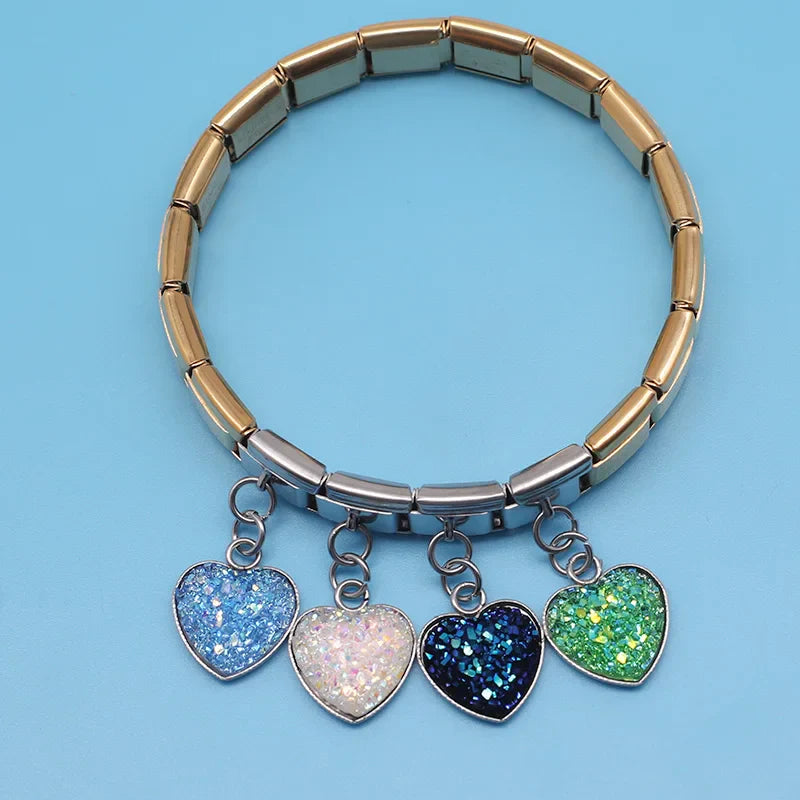 Dazzling Druzy Heart Dangle Charms