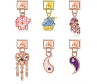 The Cupcake, Leaf, Flower & Yin Yang Rose Gold Dangle Charm