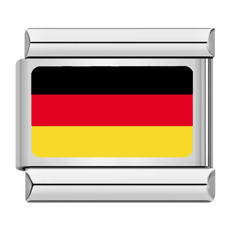 Germany flag Italian charm for a 9mm charm bracelet in stainless steel, by Charmtastic
