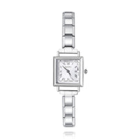 Vintage Square Roman Numeral Italian Charm Watch — Retro Heritage Watch Bracelet