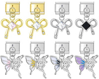 Enamel Horse & Horseshoe Dangle Charm for Charm Bracelets