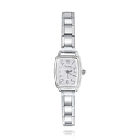 Rectangular Large Numeral Italian Charm Watch — Bold Legible Watch Bracelet