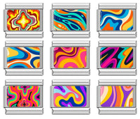 Retro Psychedelic Swirl Pattern Italian Charms