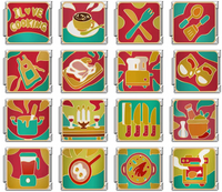 Cozy Cooking & Kitchen Italian Charms — Birthday Cake, Teapot, Teddy Bear, Pumpkin & Clown Links