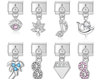 The Crystal Motif & Infinity Dangle Charm in Silver