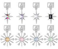 The Crystal North Star & Pastel Sunburst Dangle Charm in Silver
