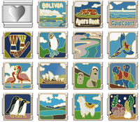 Wildlife & Global Wonders Italian Charms — Bolivia, Ayers Rock, Sydney, Easter Island & More