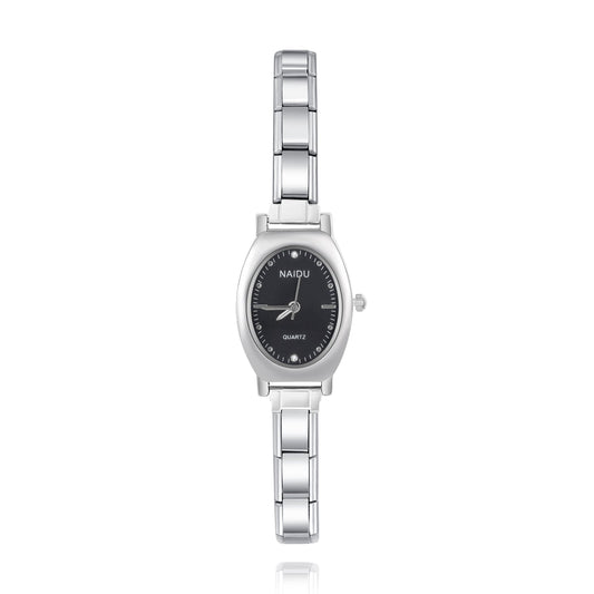 Sleek Oval Silver Watch - Minimalist Dial