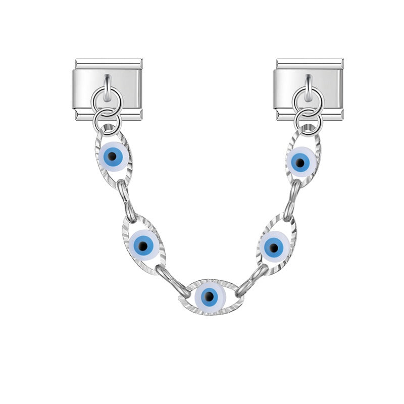 Colorful Eye Chain dangle charms silver&gold