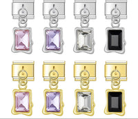 Enamel Cocktail & Champagne Glass Dangle Charm for Charm Bracelets