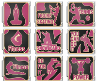 Fitness & Sport Italian Charms — Yoga, Figure Skating, Tennis, Snowboard & Power Bracelet Links