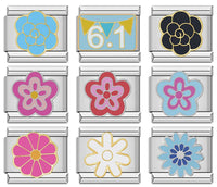 Girls & Flowers Pastel Italian Charms — Floral Girl, Daisy, Bow & Feminine Bracelet Links